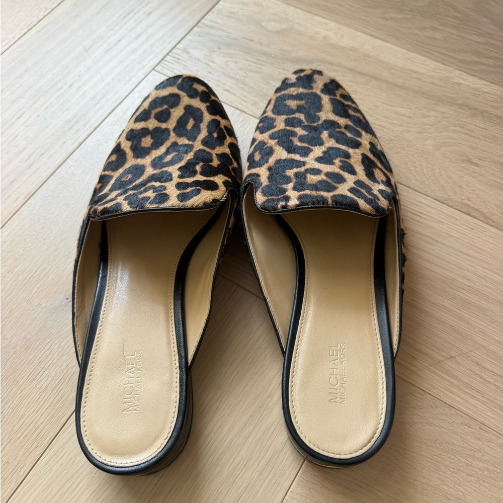 MICHAEL Michael Kors Leopard calf hair Slip-On Mules - Brown/Black - Picture 3 of 6